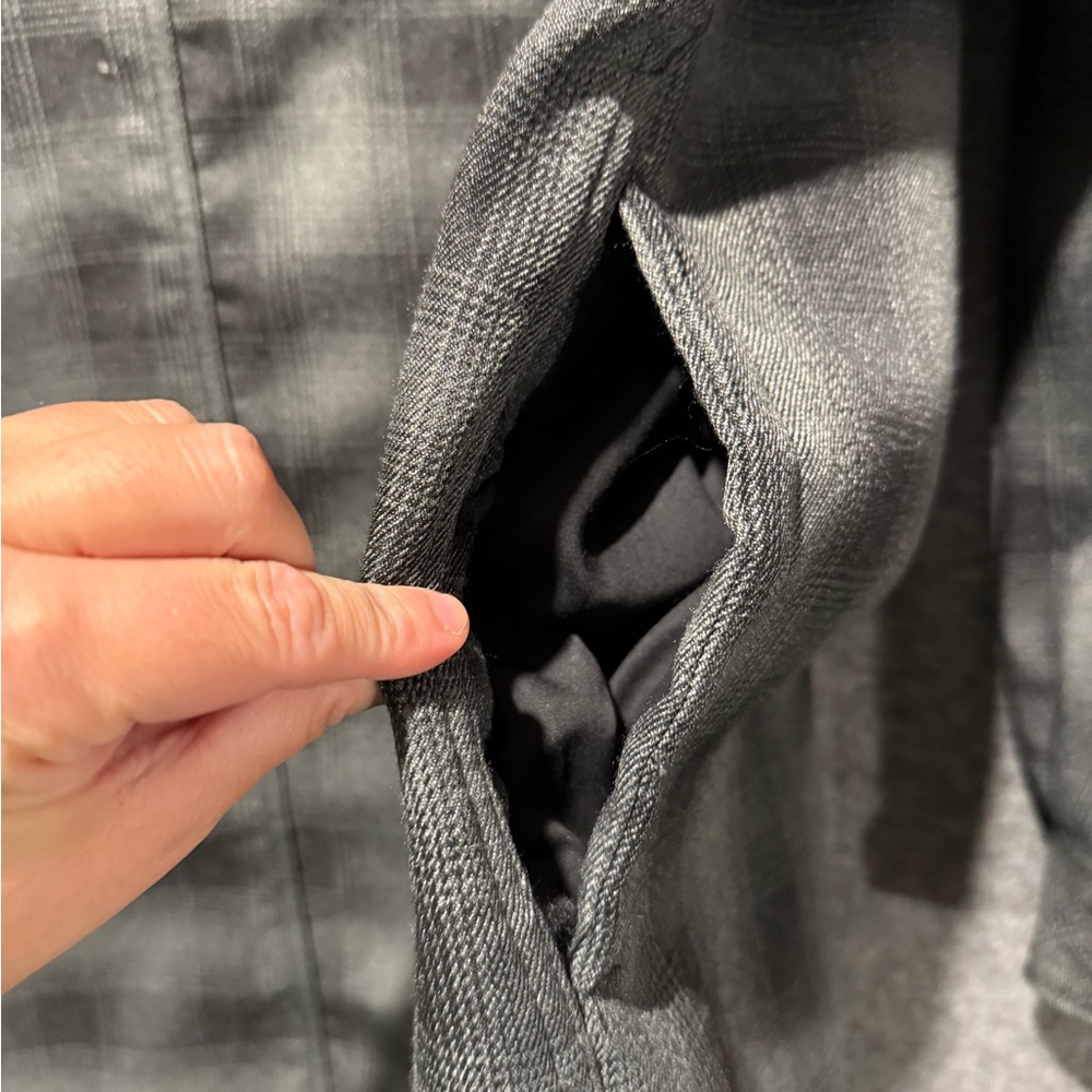Dickies Fleece Lined Jacket mens XL 46-48 plaid gray black snap button up heavy - Picture 9 of 11